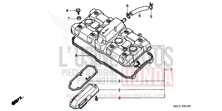 ZYLINDERKOPFDECKEL von CB1000F "Big One" PEARL SHINING YELLOW (Y124E) von 1994